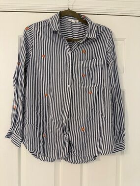 Beachlunchlounge Blue & White Striped Button-Up Shirt